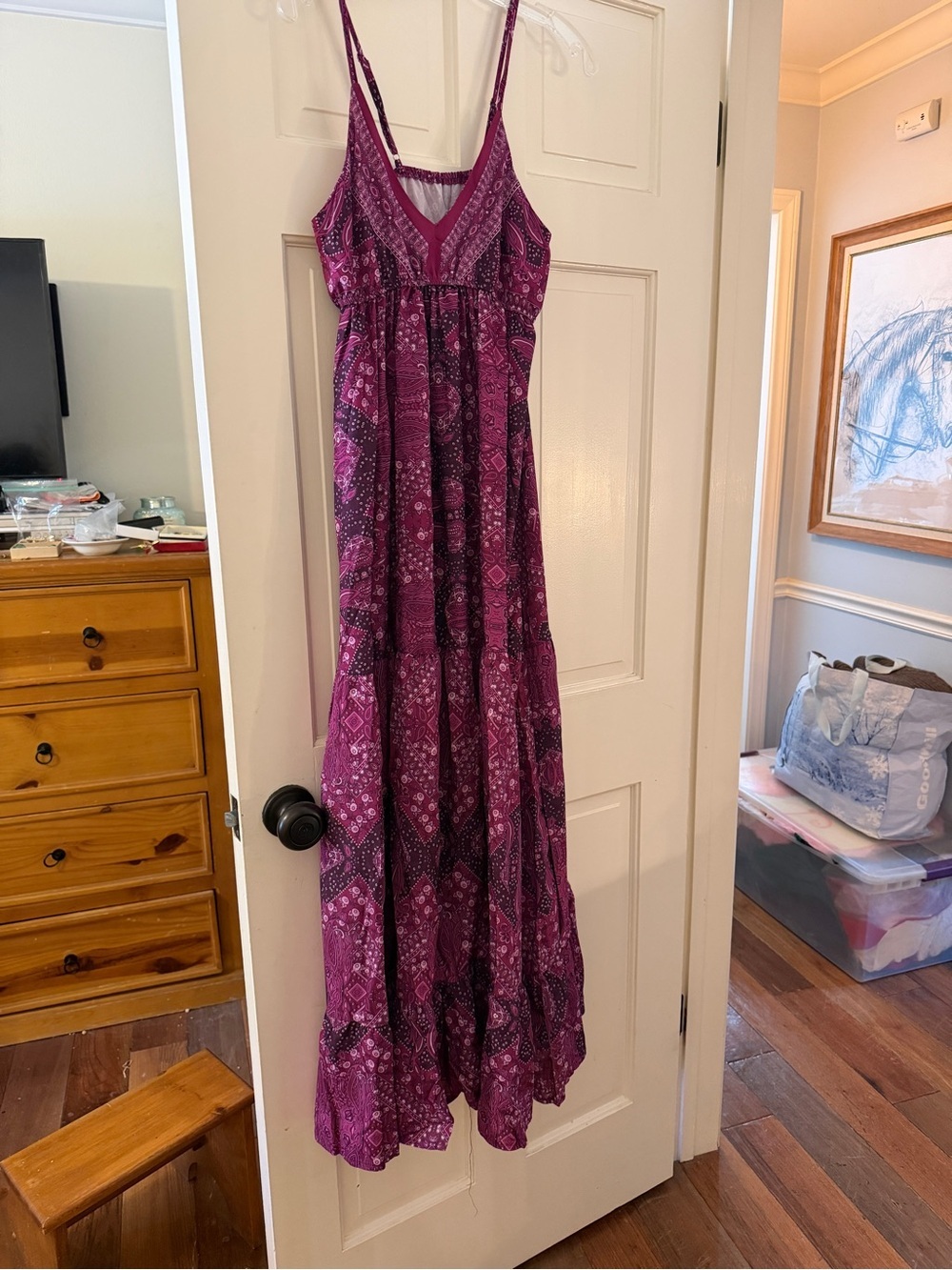 Bohemian Maxi Sundress in Magenta Pink